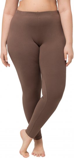 Ulla Popken Basic Stretch Knit Ankle Length Leggings Nougat Brown - Jeans & Bukser i Store Størrelser – Plus Size - Jeans og bukser, EU 42-70