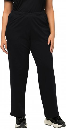 Ulla Popken Pull On Knit Straight Leg Pocket Pants Black - DAMEKLÆR 40-66 - 