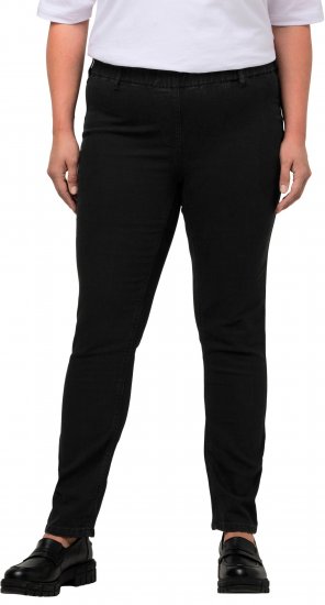 Ulla Popken Denim Look All Elastic Pocket Sienna Jeggings Black - Jeans & Bukser i Store Størrelser – Plus Size - 