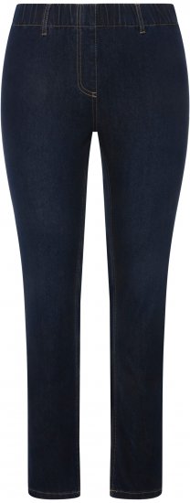 Ulla Popken Denim Look All Elastic Pocket Sienna Jeggings Dark Blue Denim - Jeans & Bukser i Store Størrelser – Plus Size - Jeans og bukser, EU 42-70