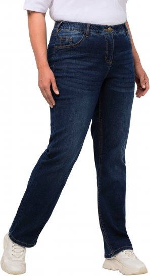 Ulla Popken Straight Leg Mandy Fit Stretch Jeans Blue Denim - Jeans & Bukser i Store Størrelser – Plus Size - 