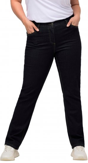 Ulla Popken Straight Leg Mandy Fit Stretch Jeans Dark Blue Denim - Jeans & Bukser i Store Størrelser – Plus Size - 