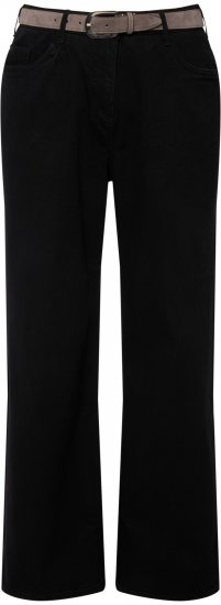 Ulla Popken Mary Fit Wide Leg Stretch Jeans Black - Jeans & Bukser i Store Størrelser – Plus Size - Jeans og bukser, EU 42-70