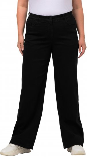 Ulla Popken Mary Fit Wide Leg Stretch Jeans Black - Jeans & Bukser i Store Størrelser – Plus Size - Jeans og bukser, EU 42-70