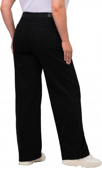 Ulla Popken Mary Fit Wide Leg Stretch Jeans Black - Jeans & Bukser i Store Størrelser – Plus Size - Jeans og bukser, EU 42-70