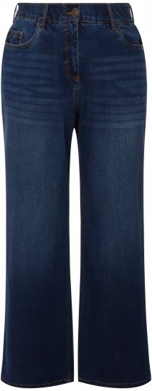 Ulla Popken Mary Fit Wide Leg Stretch Jeans Blue Denim - Jeans & Bukser i Store Størrelser – Plus Size - 