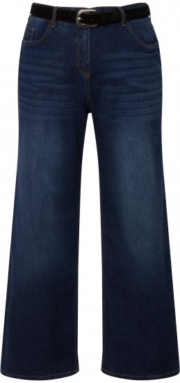 Ulla Popken Mary Fit Wide Leg Stretch Jeans Blue Denim - Jeans & Bukser i Store Størrelser – Plus Size - 