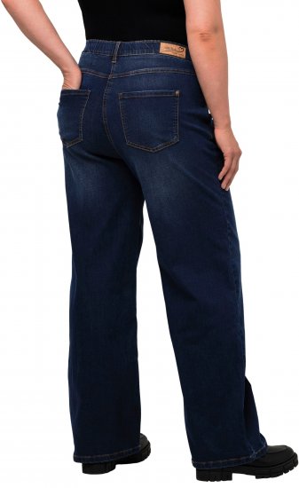 Ulla Popken Mary Fit Wide Leg Stretch Jeans Blue Denim - Jeans & Bukser i Store Størrelser – Plus Size - 