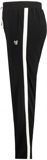 Ulla Popken Side Stripe Adjustable Drawstring Waist Joggers Black - Jeans & Bukser i Store Størrelser – Plus Size - 