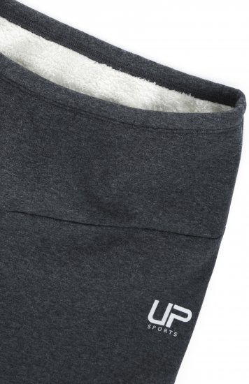 Ulla Popken Faux Fur Lined Stretch Leggings Charcoal - Jeans & Bukser i Store Størrelser – Plus Size - 