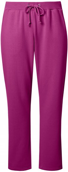 Ulla Popken Basic Drawstring Elastic Waist Cotton Blend Joggers Berry - Jeans & Bukser i Store Størrelser – Plus Size - 