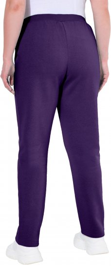 Ulla Popken Basic Drawstring Elastic Waist Cotton Blend Joggers Deep Violet - Jeans & Bukser i Store Størrelser – Plus Size - Jeans og bukser, EU 42-70
