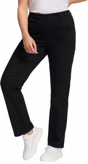 Ulla Popken Basic Mony Tapered Leg Stretch Pants Black - Jeans & Bukser i Store Størrelser – Plus Size - Jeans og bukser, EU 42-70