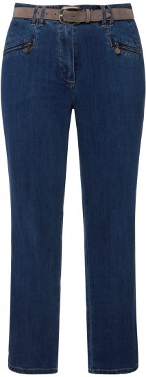 Ulla Popken Mony Elastic Waist Zip Pocket Jeans Blue Denim - Jeans & Bukser i Store Størrelser – Plus Size - 