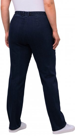 Ulla Popken Mony Elastic Waist Zip Pocket Jeans Dark Blue Denim - Jeans & Bukser i Store Størrelser – Plus Size - Jeans og bukser, EU 42-70