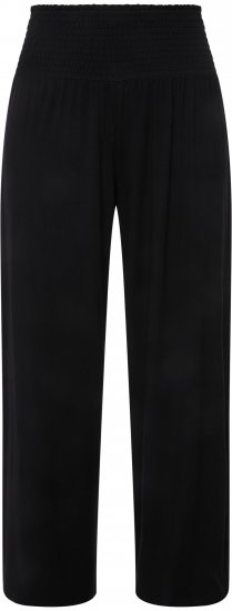 Ulla Popken Wide Leg Smocked Waist Knit Pants Black - Jeans & Bukser i Store Størrelser – Plus Size - Jeans og bukser, EU 42-70