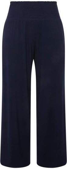 Ulla Popken Wide Leg Smocked Waist Knit Pants Night Blue - Jeans & Bukser i Store Størrelser – Plus Size - Jeans og bukser, EU 42-70