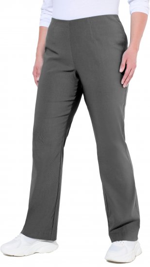 Ulla Popken Bengaline Elastic Waist Thermal Pants Graphite Grey - Jeans & Bukser i Store Størrelser – Plus Size - 