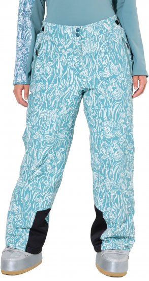 Ulla Popken Floral Print Ski Pants Ice Green - Jeans & Bukser i Store Størrelser – Plus Size - Jeans og bukser, EU 42-70