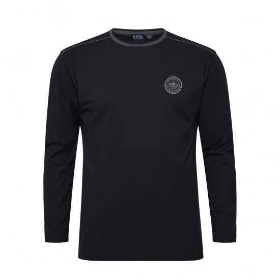 North Latitude Py Jersey O-Neck Long Sleeve Black - Langermede T-skjorter i store størrelser - Langermede T-skjorter i store størrelser