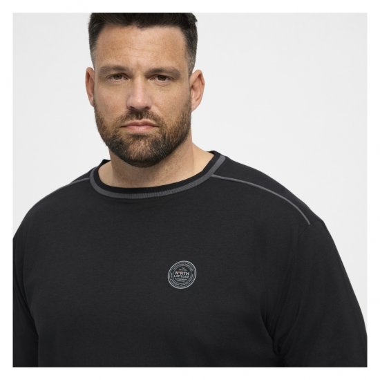 North Latitude Py Jersey O-Neck Long Sleeve Black - Langermede T-skjorter i store størrelser - Langermede T-skjorter i store størrelser