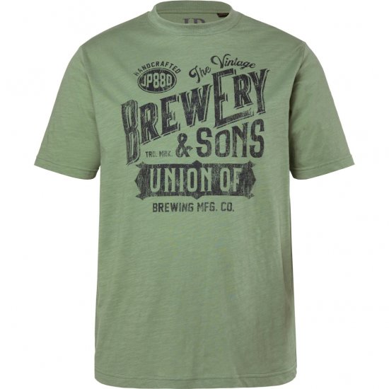 JP1880 T-Shirt Short Sleeve Chest Print Eucalyptus Green - T-skjorter - Store T-skjorter - 2XL-14XL