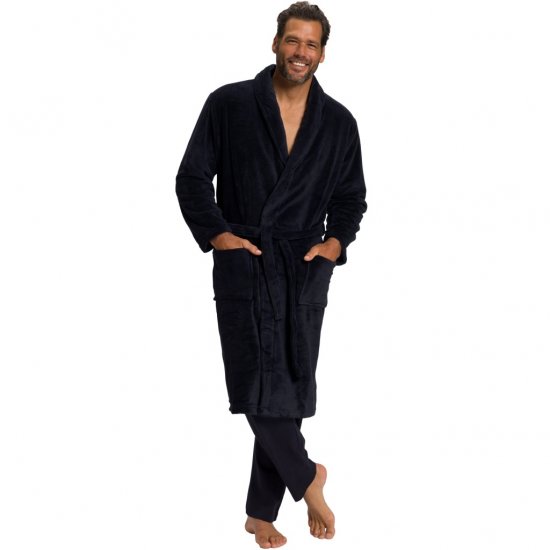 JP1880 Bathrobe with Spacious Patch Pockets Dark Navy - Undertøy & badetøy - Undertøy store størrelser 
