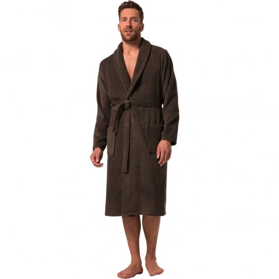 JP1880 Bathrobe Extra Soft Terry Cloth Brown - Undertøy & badetøy - Undertøy store størrelser 