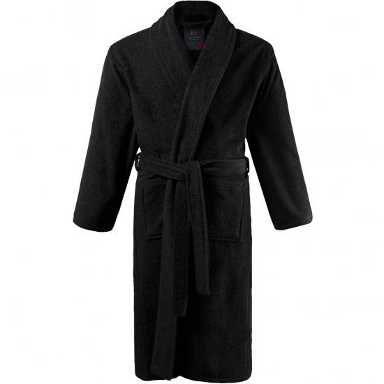 JP1880 Bathrobe Extra Soft Terry Cloth Black - Undertøy & badetøy - Undertøy store størrelser 