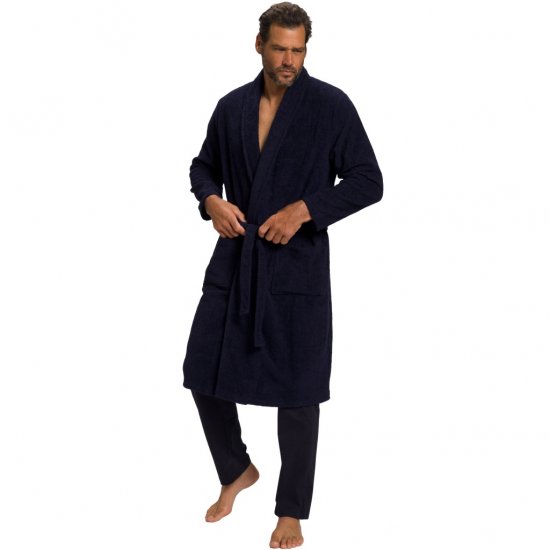 JP1880 Bathrobe Extra Soft Terry Cloth Dark Navy - Undertøy & badetøy - Undertøy store størrelser 