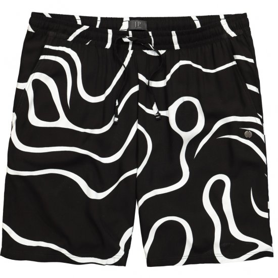 JP1880 Bermuda Shorts Soft Viscose All-over Print Black - Shorts - Store shorts - W40-W60