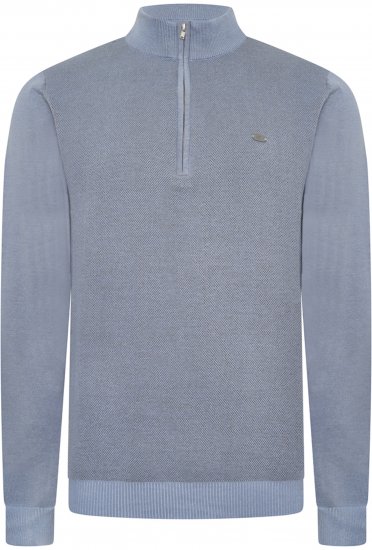 Kam Jeans 94 Knitted with 1/4 Zipper Sweater Powder Blue - Gensere og hettegensere - Store hettegensere - 2XL-14XL