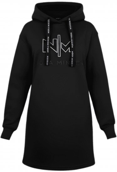 Nora Mikken KADRI WHITE Long Hoodie Black - Gensere og hettegensere - 