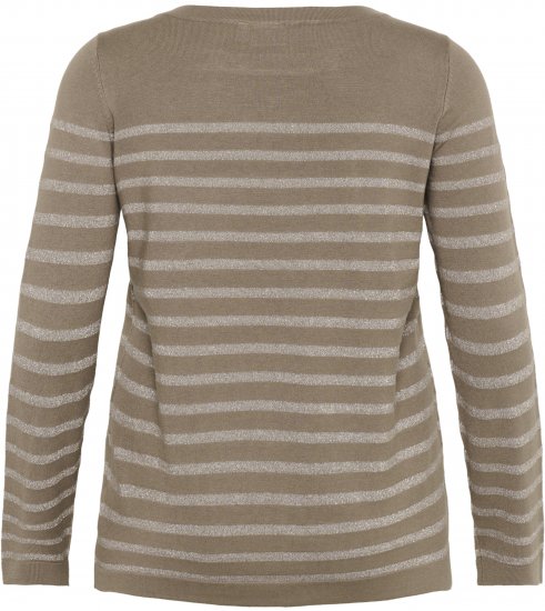 Kaffe Curve Linia Boatneck Pullover Morel Melange with Silver Lurex - Strikkegensere - 