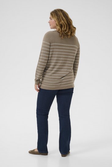 Kaffe Curve Linia Boatneck Pullover Morel Melange with Silver Lurex - Strikkegensere - 