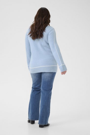Kaffe Curve Jina Knit Pullover Powder Blue Melange - Strikkegensere - 