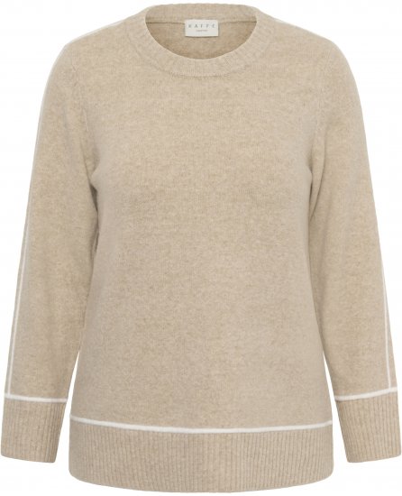 Kaffe Curve Jina Knit Pullover Feather Grey Melange - Strikkegensere - 