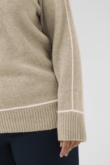 Kaffe Curve Jina Knit Pullover Feather Grey Melange - Strikkegensere - 