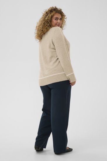 Kaffe Curve Jina Knit Pullover Feather Grey Melange - Strikkegensere - 