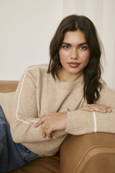 Kaffe Curve Jina Knit Pullover Feather Grey Melange - Strikkegensere - 