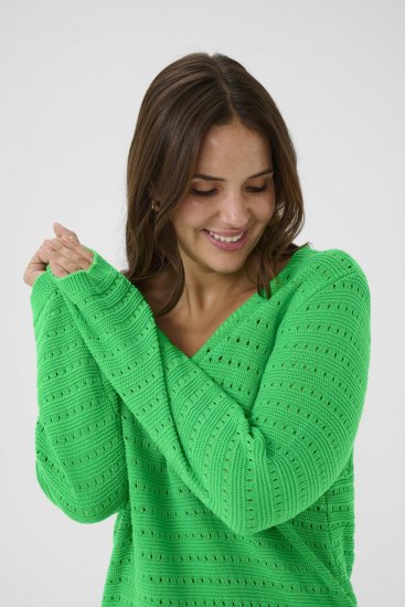 Kaffe Curve Metty Pullover Bright Green - Strikkegensere - 