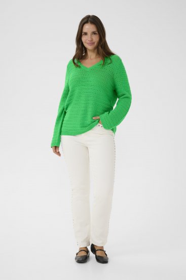 Kaffe Curve Metty Pullover Bright Green - Strikkegensere - 
