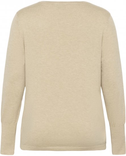 Kaffe Curve Lizzy Long Sleeve Pullover Feather Grey Melange - Strikkegensere - 