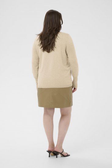 Kaffe Curve Lizzy Long Sleeve Pullover Feather Grey Melange - Strikkegensere - 