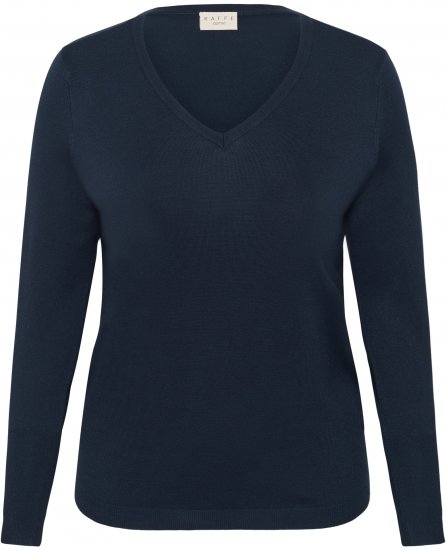 Kaffe Curve Lizzy Long Sleeve Pullover Midnight Marine - Strikkegensere - 