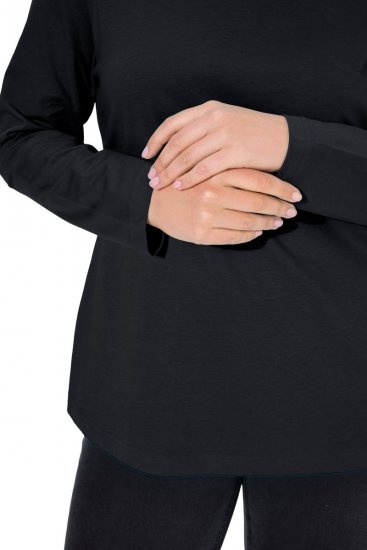 Ulla Popken Basic Long Sleeve Slim Fit Turtleneck Black - Hettegensere og collegegensere - Myke gensere, hettegensere og strikk