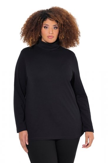 Ulla Popken Basic Long Sleeve Slim Fit Turtleneck Black - Hettegensere og collegegensere - Myke gensere, hettegensere og strikk