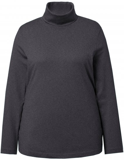 Ulla Popken Basic Long Sleeve Slim Fit Turtleneck Charcoal Grey Melange - Hettegensere og collegegensere - 