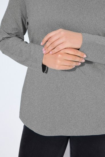 Ulla Popken Basic Long Sleeve Slim Fit Turtleneck Light Grey Melange - Hettegensere og collegegensere - Myke gensere, hettegensere og strikk