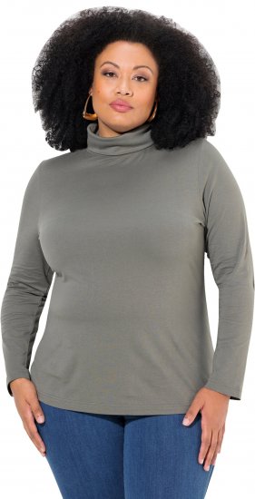 Ulla Popken Basic Long Sleeve Slim Fit Turtleneck Grey - Hettegensere og collegegensere - 
